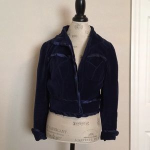 Blue velvet blazer